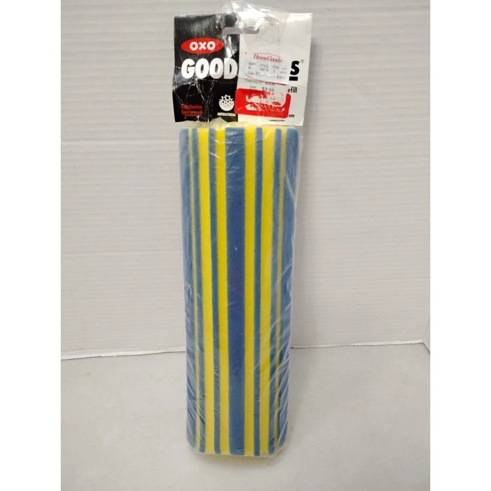 OXO Good Grips Roller Mop Refill 1056527 Blue Yellow Stripe Metal Antibacterial